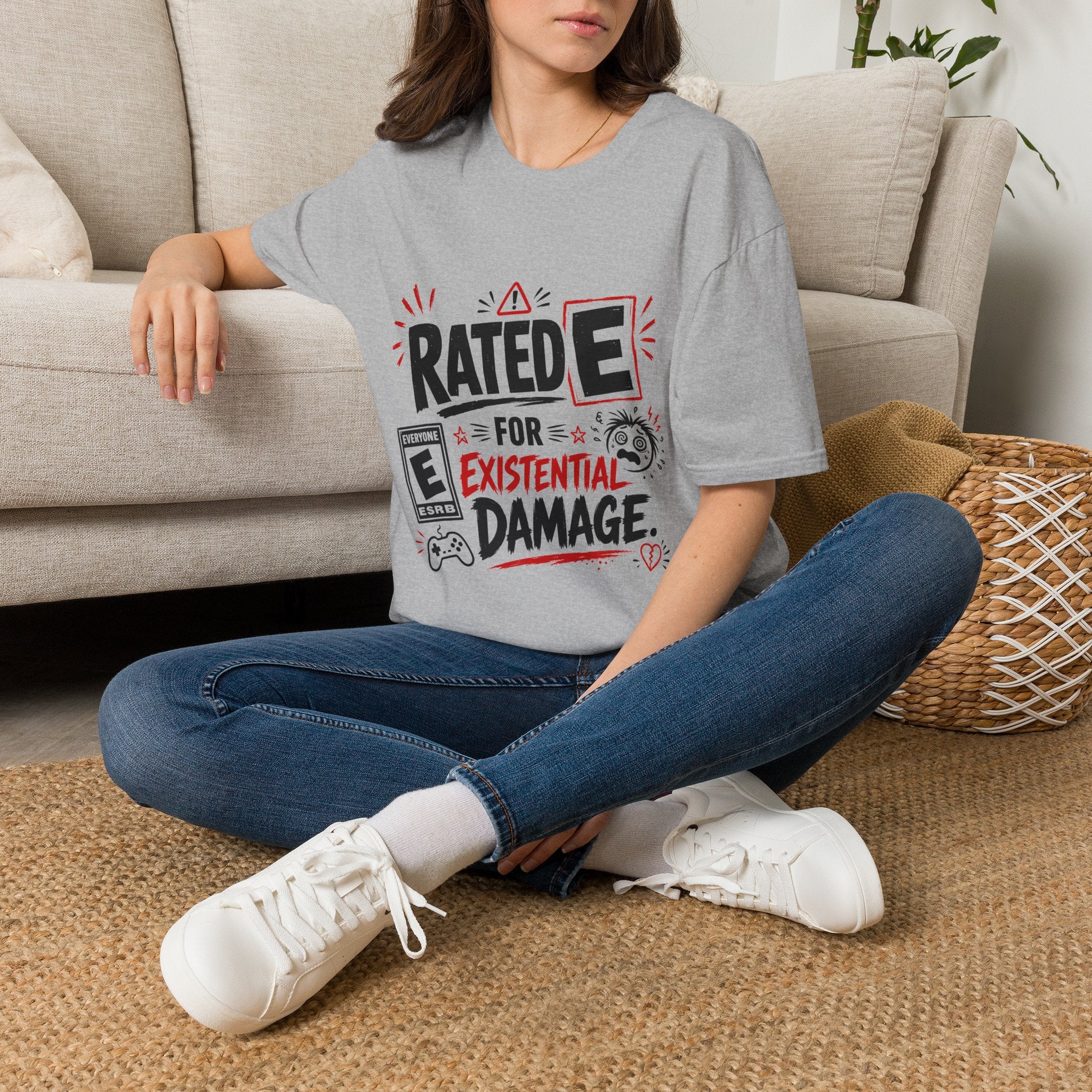 T-Shirt — "Rated E for Existential Damage" Graphic Tee