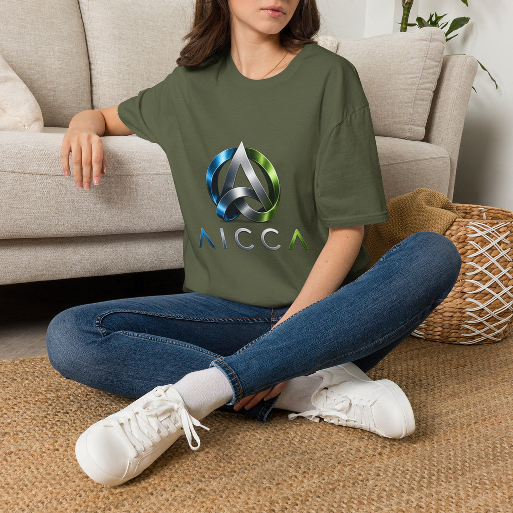 AICCA  Logo T-Shirt — Modern Metallic Circle Emblem Tee