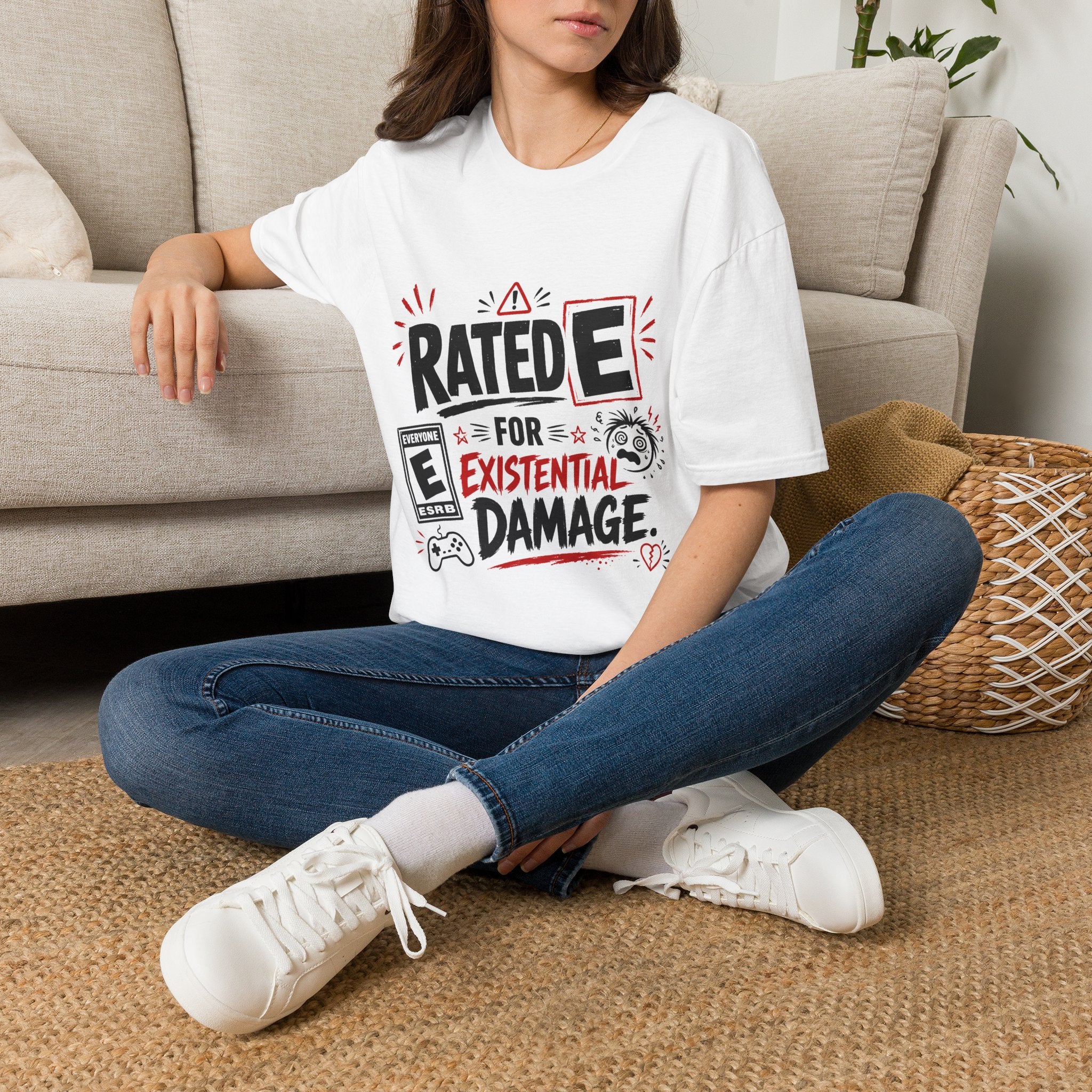 T-Shirt — "Rated E for Existential Damage" Graphic Tee
