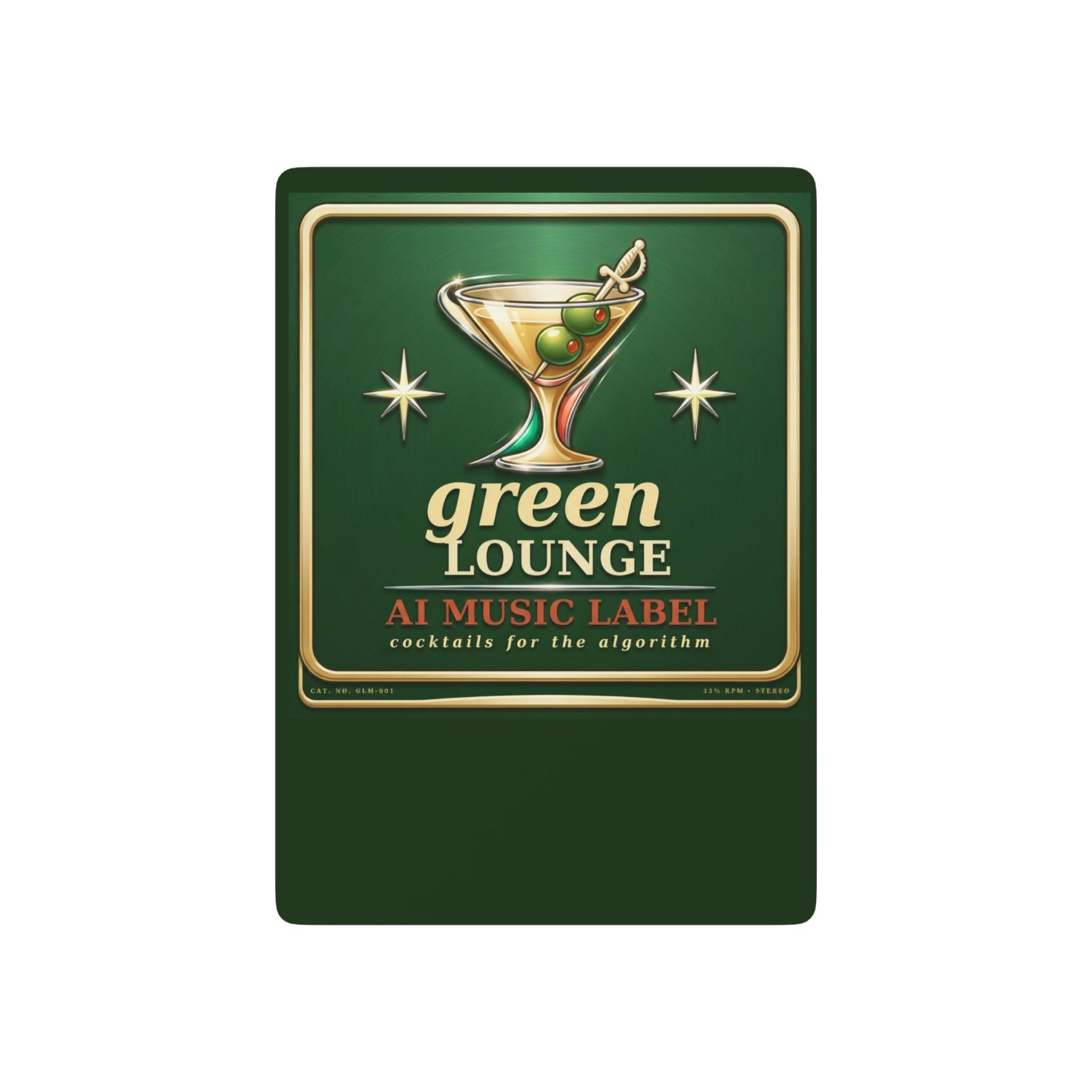 Green Lounge Poker Playing Cards — Vintage Martini Casino Deck