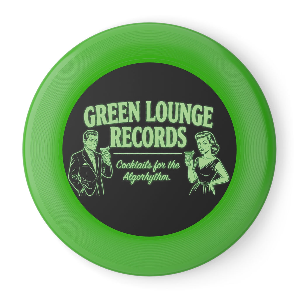 Green Lounge Records Wham‑O Frisbee – Retro Cocktail Lounge Logo Disc