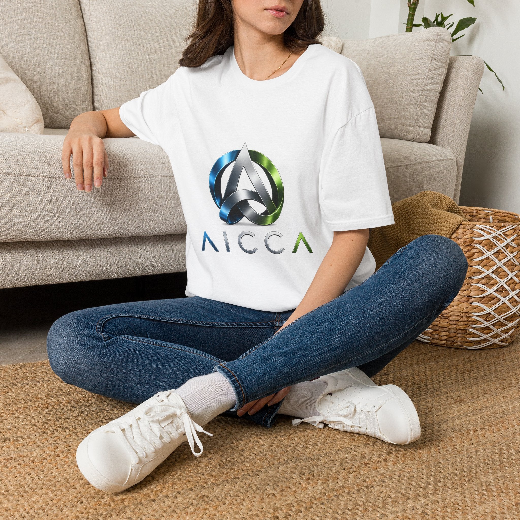 AICCA  Logo T-Shirt — Modern Metallic Circle Emblem Tee