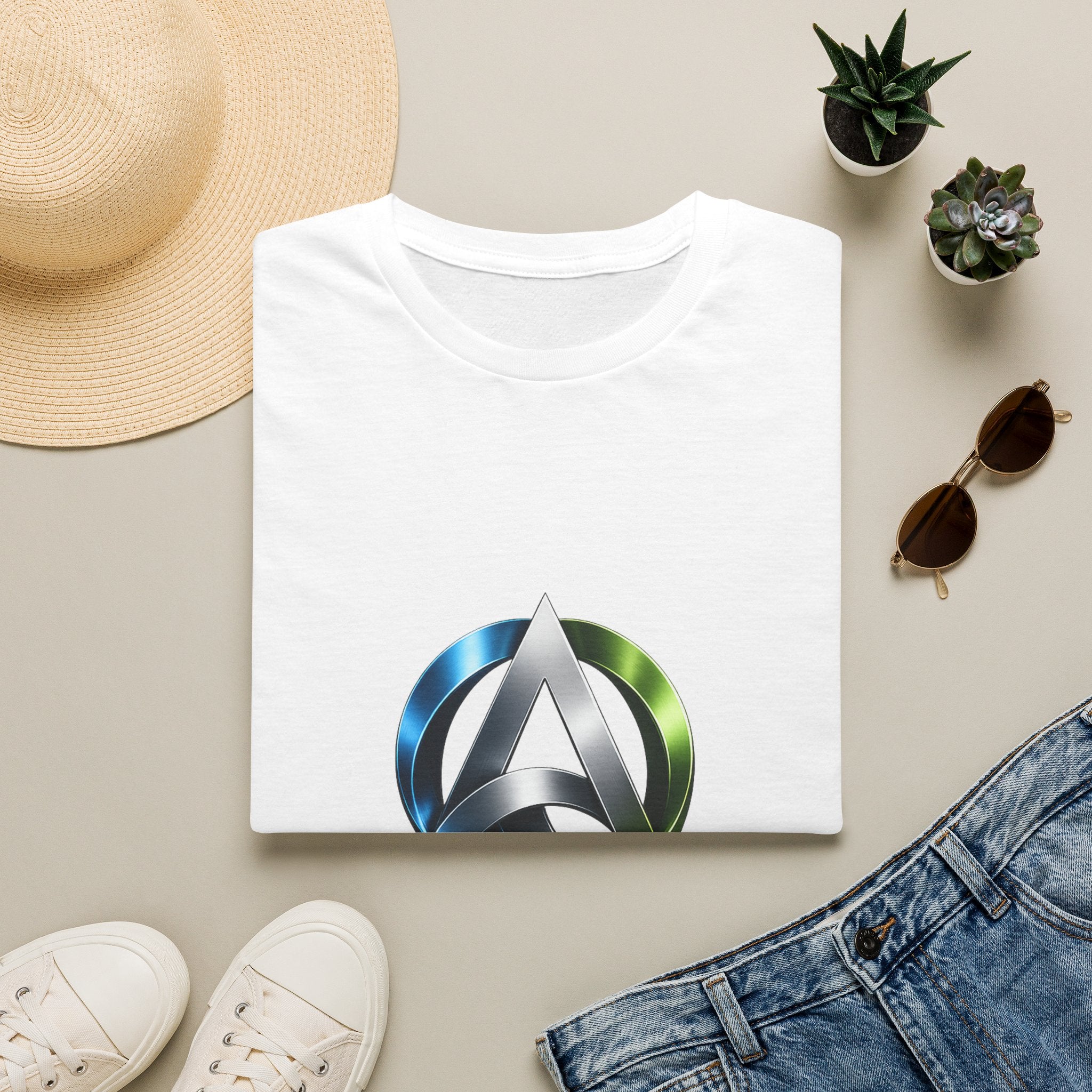 AICCA  Logo T-Shirt — Modern Metallic Circle Emblem Tee