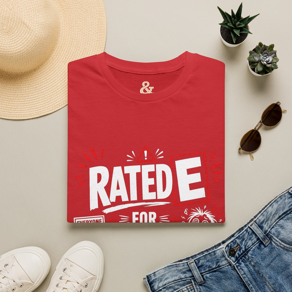 Graphic T-Shirt — "Rated E for Existential Damage" Funny Gamer Tee