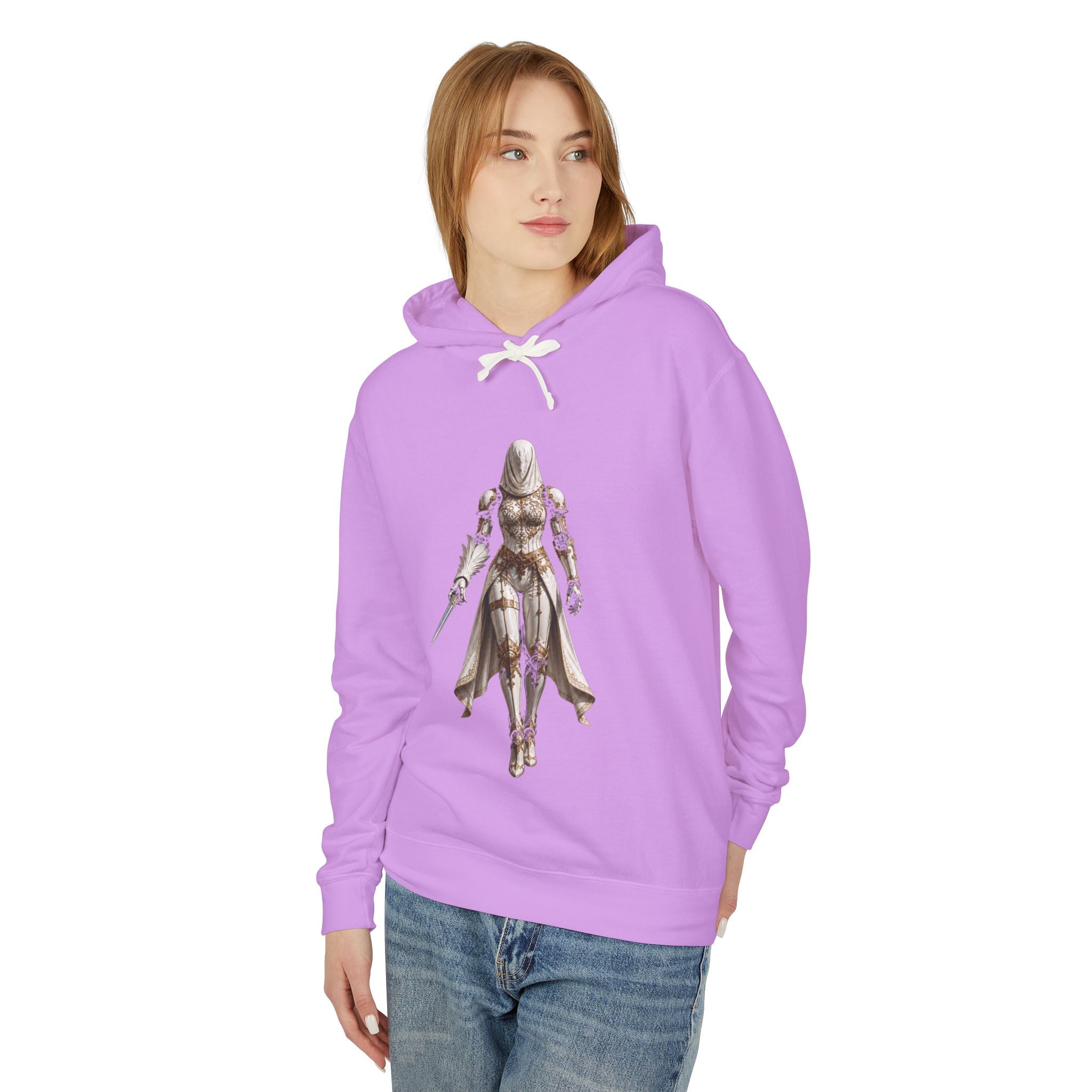 Neural Fiction Sci‑Fi Hoodie — Metallic Valkyrie Front & Emblem Back