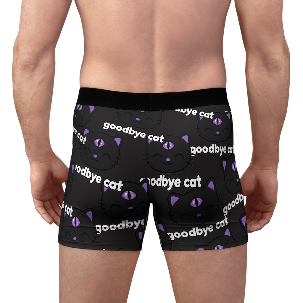 Goodbye Cat Boxer Briefs — All-Over Print Gothic Cat Pattern