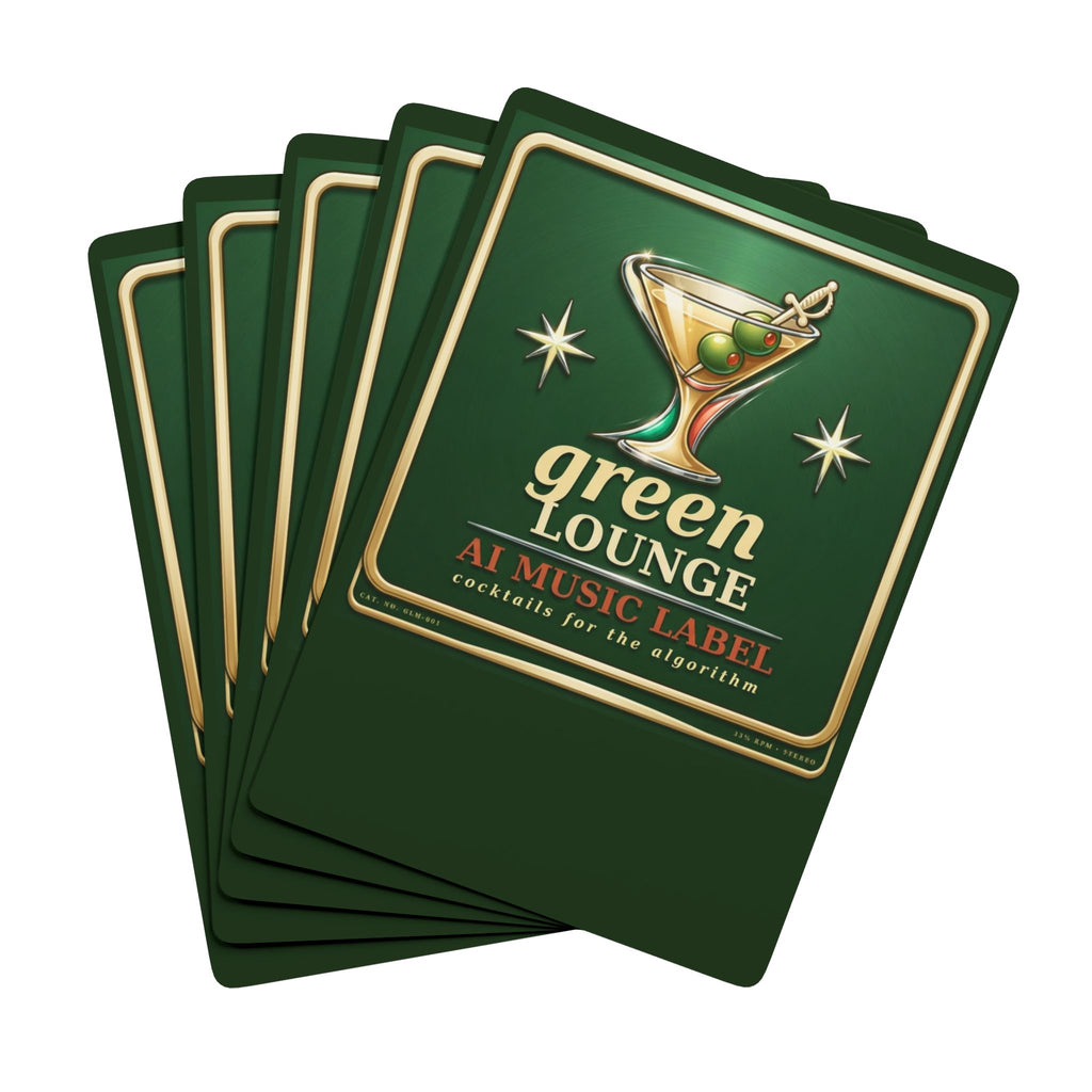 Green Lounge Poker Playing Cards — Vintage Martini Casino Deck