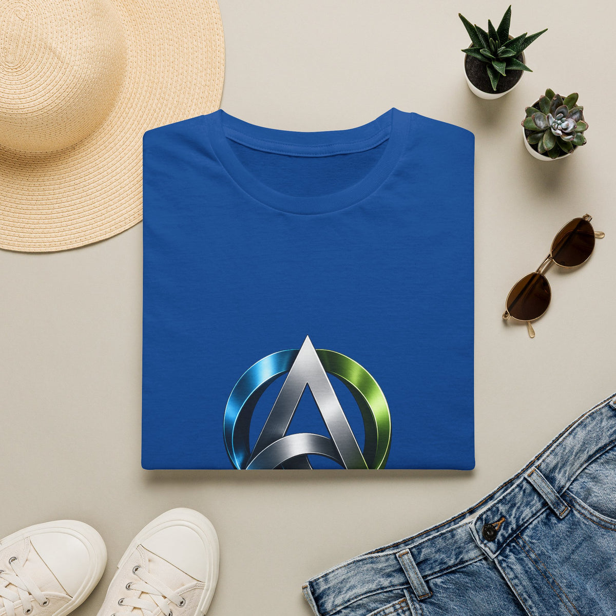 AICCA  Logo T-Shirt — Modern Metallic Circle Emblem Tee