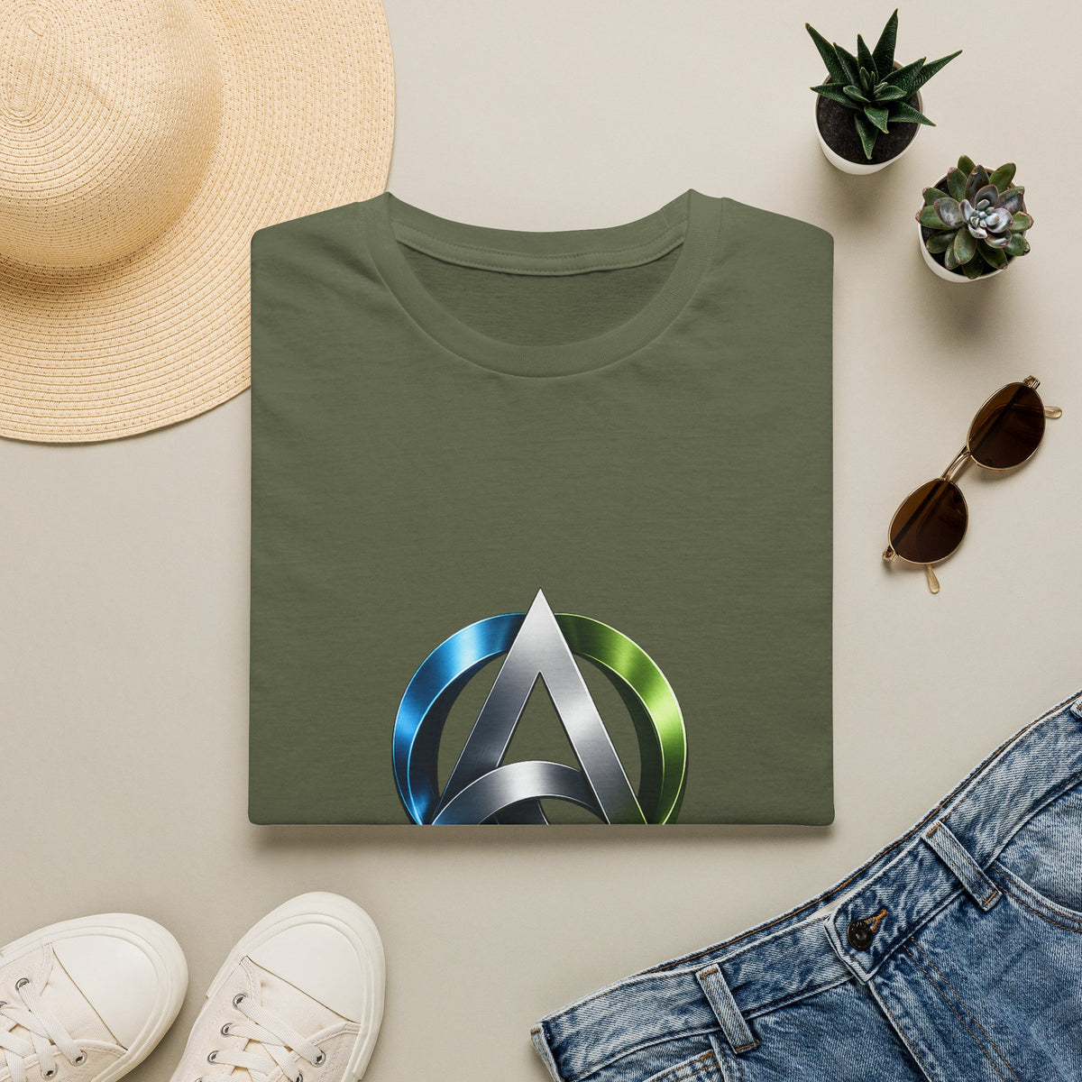 AICCA  Logo T-Shirt — Modern Metallic Circle Emblem Tee