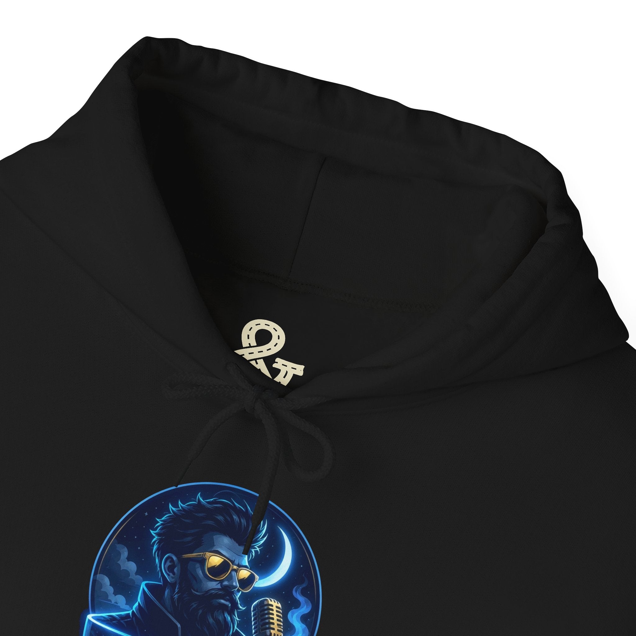 MIDNIGHT Tee Hoodie — Retro Neon 'MIDNIGHT' Portrait Pullover