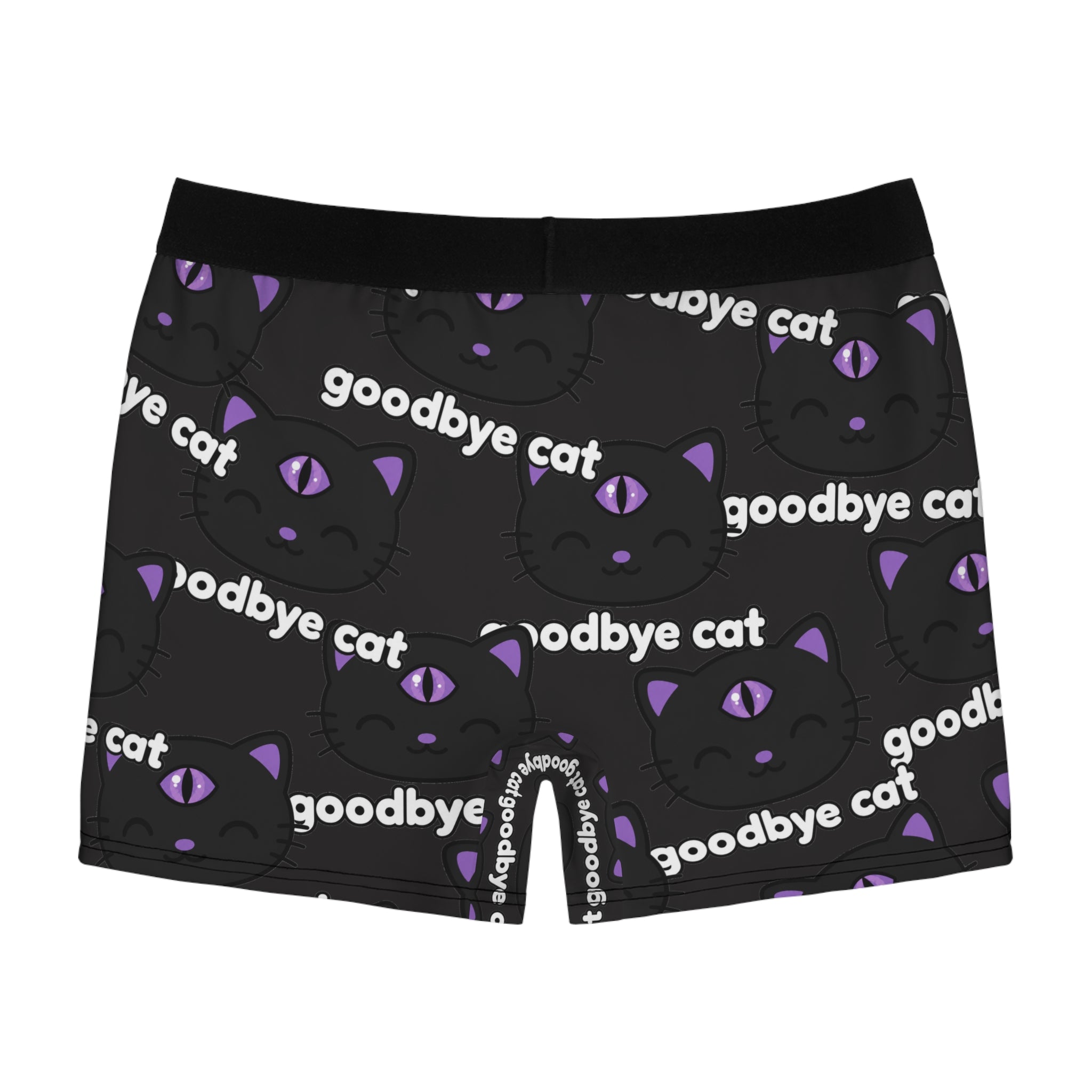 Goodbye Cat Boxer Briefs — All-Over Print Gothic Cat Pattern
