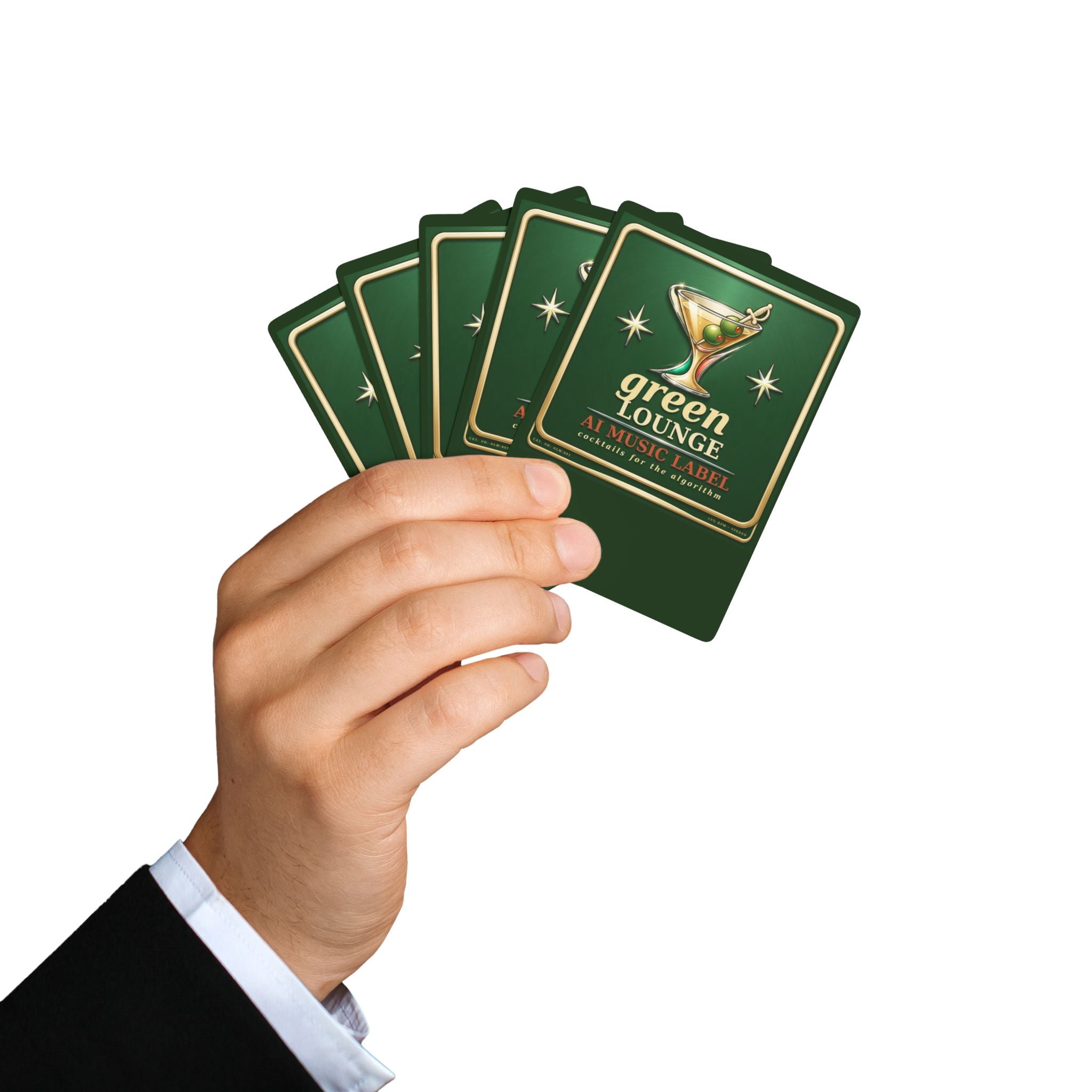 Green Lounge Poker Playing Cards — Vintage Martini Casino Deck