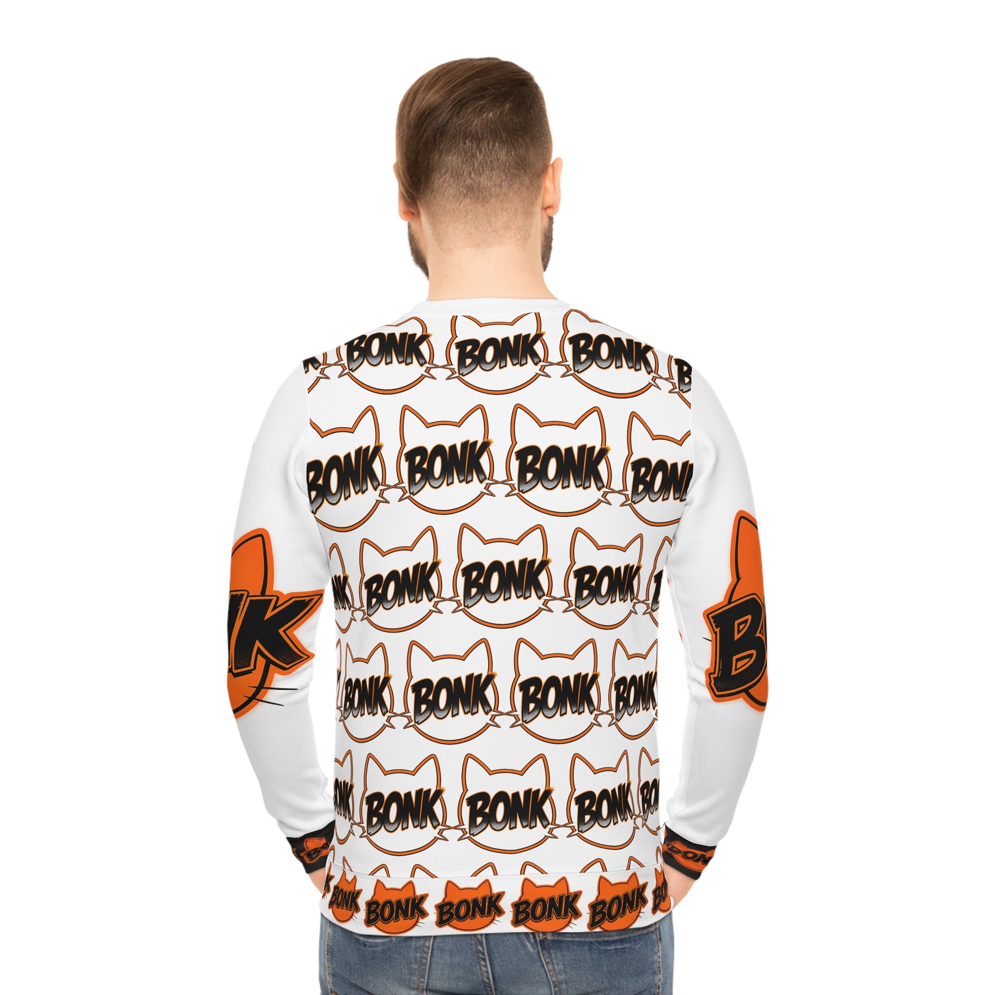 Bonk Pattern Sweatshirt — Retro Graphic Lightweight Pullover