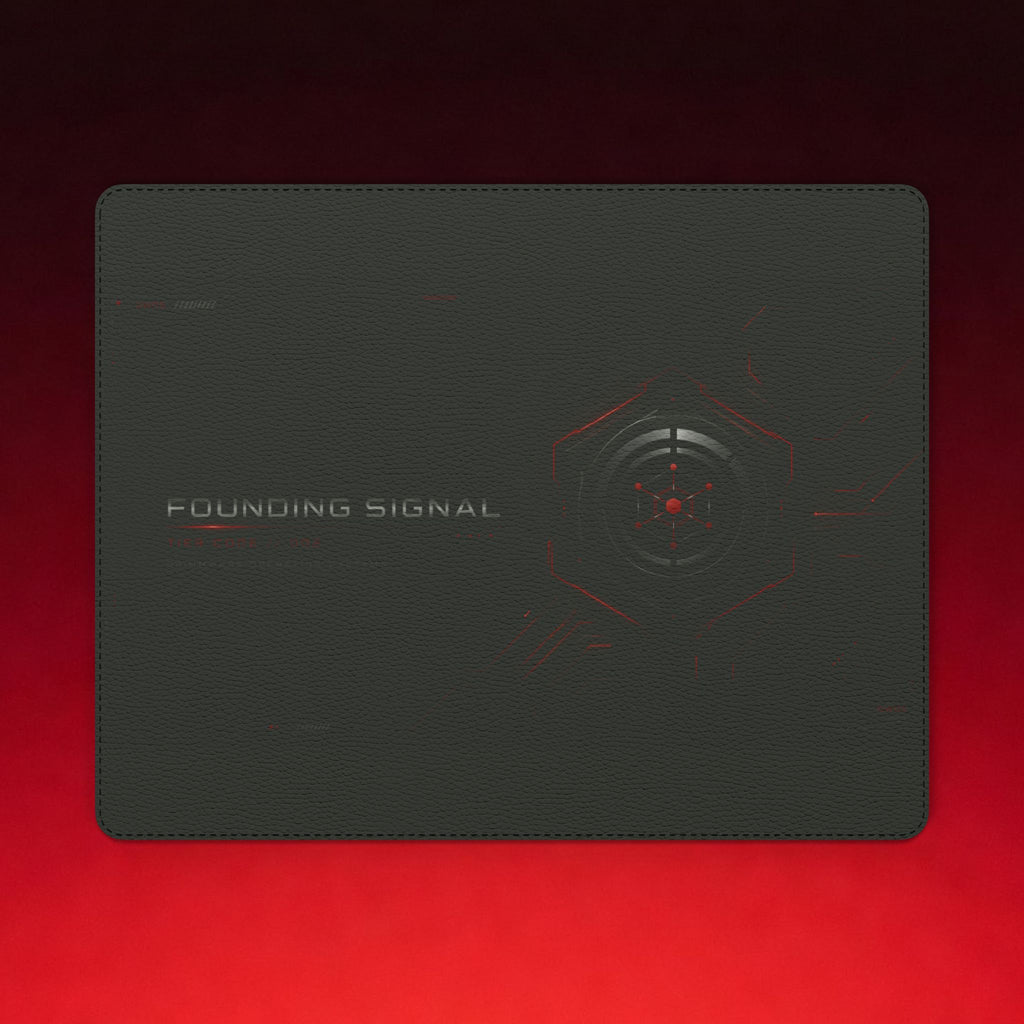 Founding Signal PU Leather Mouse Mat — Minimal Charcoal Desk Pad by GWOS