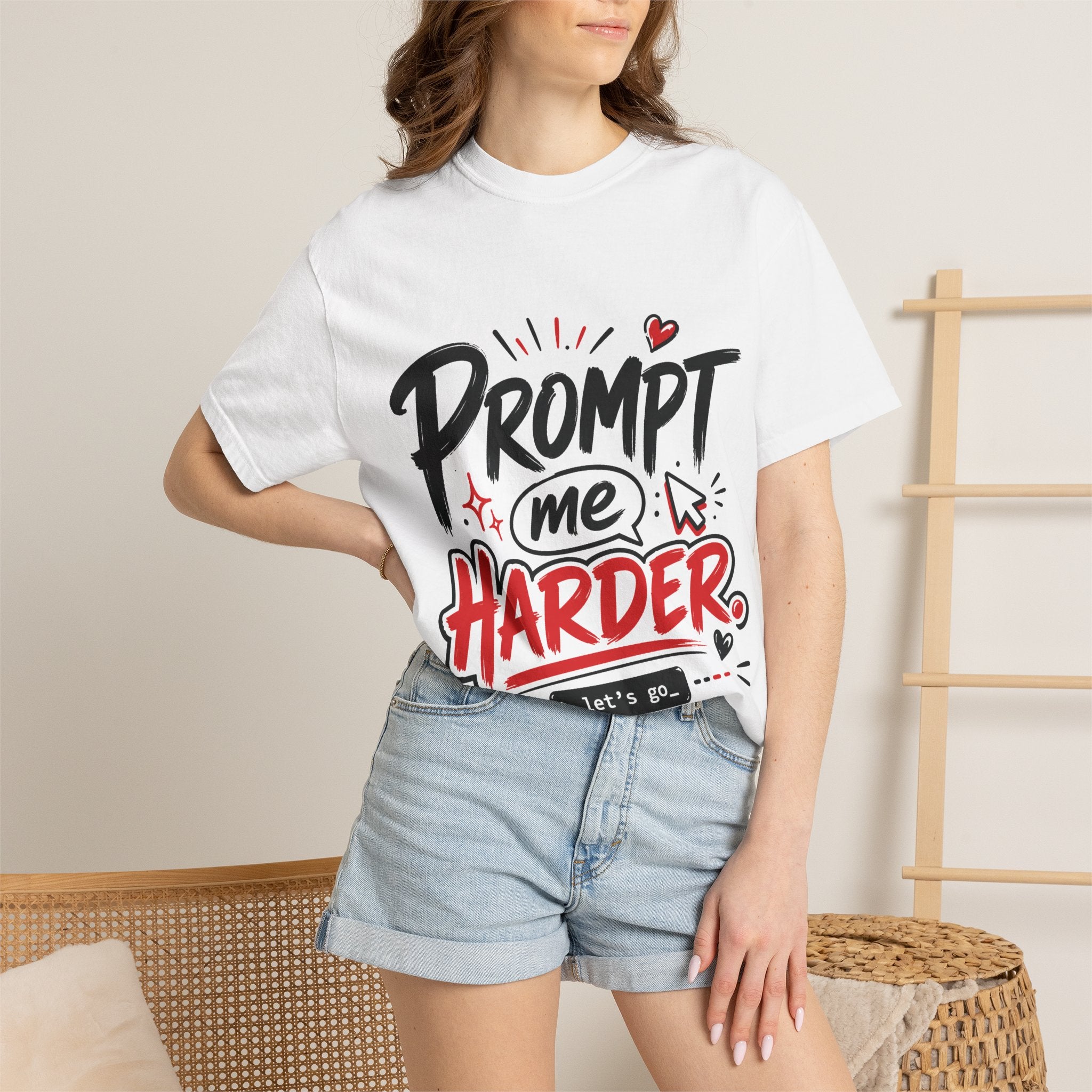 T-Shirt — "Prompt Me Harder" Graphic Tee (Playful AI / Programmer Gift)